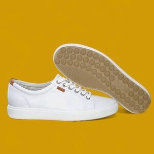 ECCO Women's Soft 7 Leather Sneaker – Classic White